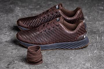 Brown Nobull Coffee Leather Runner Men's Running Shoes | CA S1052G